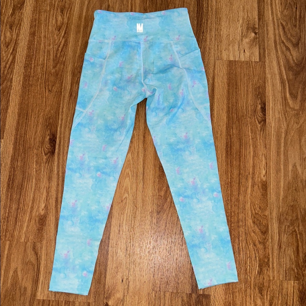 Nicole Miller Sport Tie-Dye Capri Leggings Ocean 🌊 Blue NWT - Picture 4 of 4